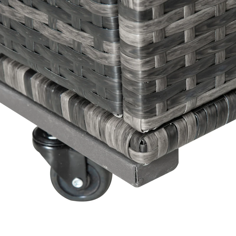 Outsunny Rolling Rattan Pool Cart