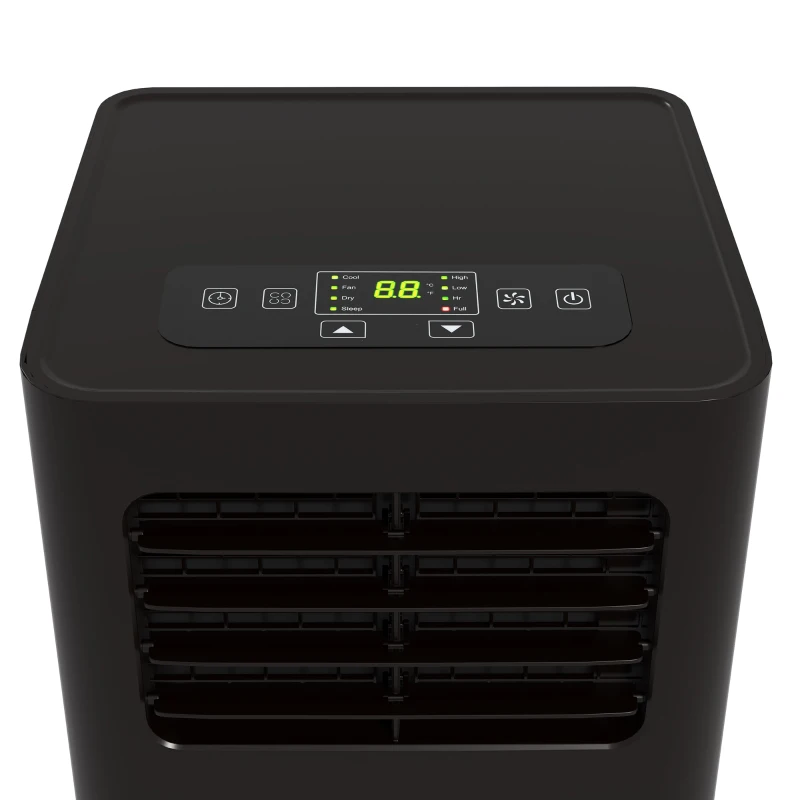 HOMCOM 8000 BTU Mobile Air Conditioner, 345 Sq. Ft., AC Unit with Dehumidifier, Sleep, 24H Timer On/Off, Window Kit, Black