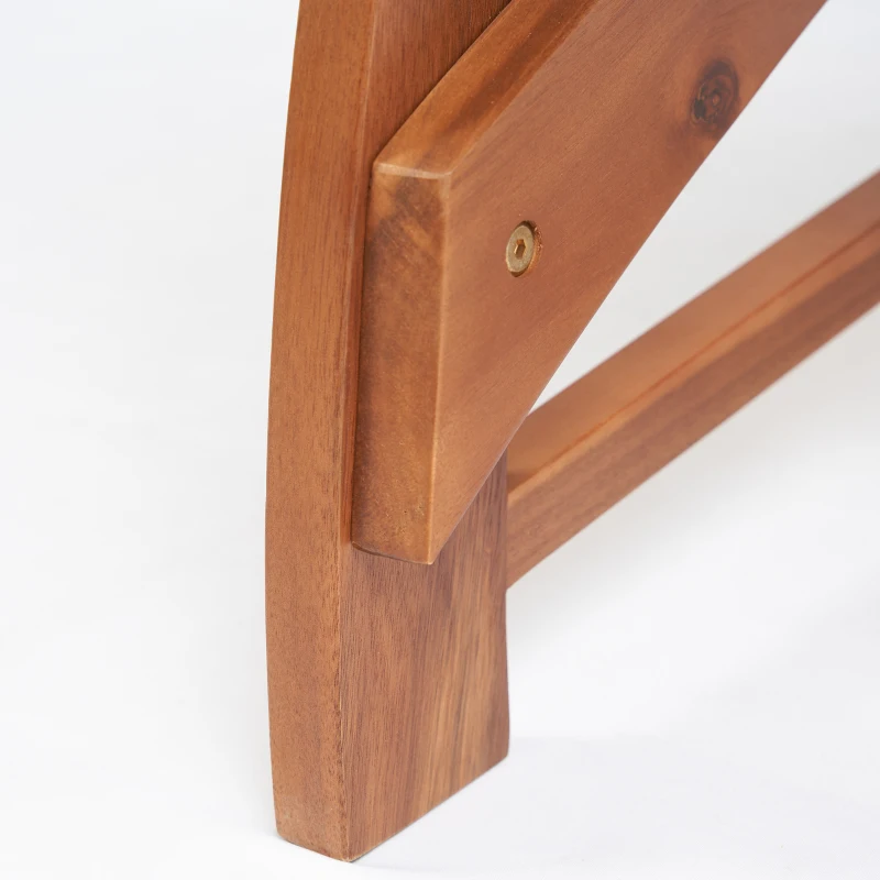 Outsunny 4 Piece Patio Furniture Set, 2 Chairs with Cushions & Ottomans, Slatted Acacia Wood, Cream White