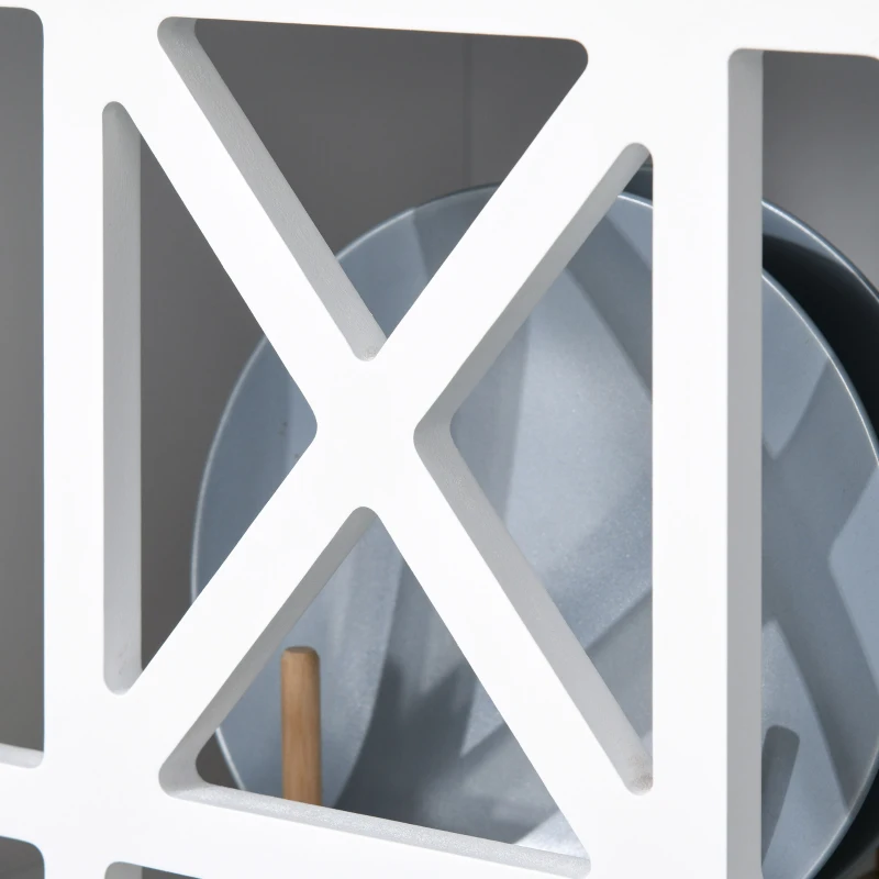 HOMCOM Storage Cabinet with Fretwork Doors and Shelf, Modern Freestanding Sideboard, Buffet, White