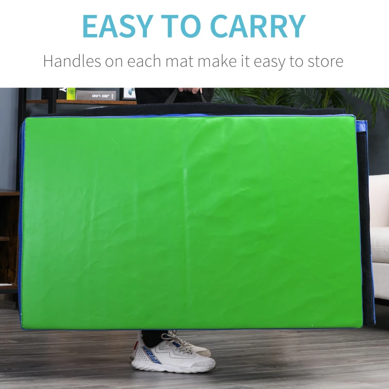 Soozier 4'x10'x2'' Folding Gymnastics Tumbling Mat, Exercise Mat with Carrying Handles for Yoga, MMA, Martial Arts, Stretching, Core Workouts, MultiColor