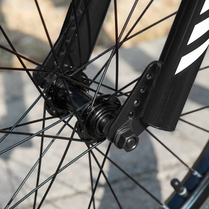 Aosom Youth Scooter with Big Wheels, Rugged Rubber Tires, and Bike Brakes, 2 Wheel Scooter, Slip-Resistant and Safe, Kick Scooter for Kids, Ages 10+, Black