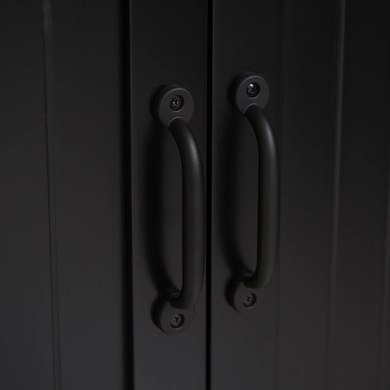 HOMCOM 48" 4-Door Storage Cabinet Multi-Storey Large Space Pantry with Adjustable Shelves Black