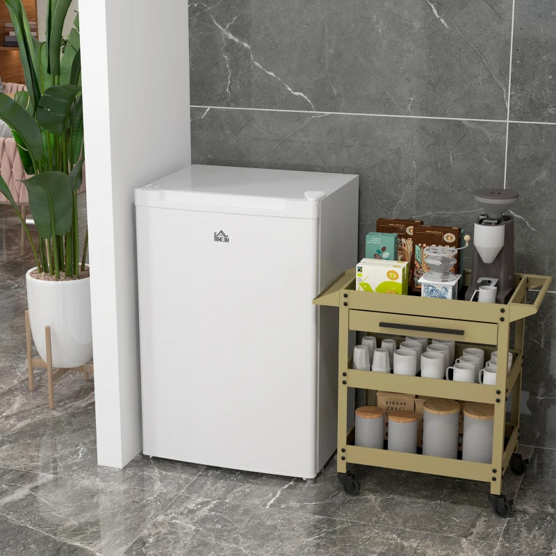 HOMCOM Upright Freezer, 3 Cu Ft Small Freezer with Reversible Single Door, Adjustable Thermostat for Home, Apartment, White