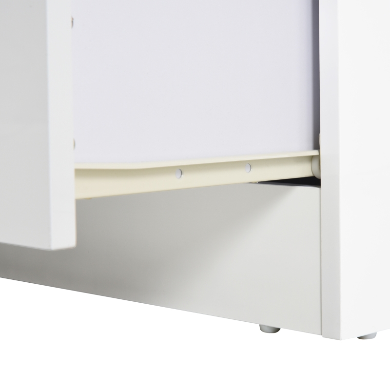 HOMCOM LED Lighted TV Stand for TVs up to 75", Modern TV Cabinet with Storage Drawers for Living Room, High Gloss White