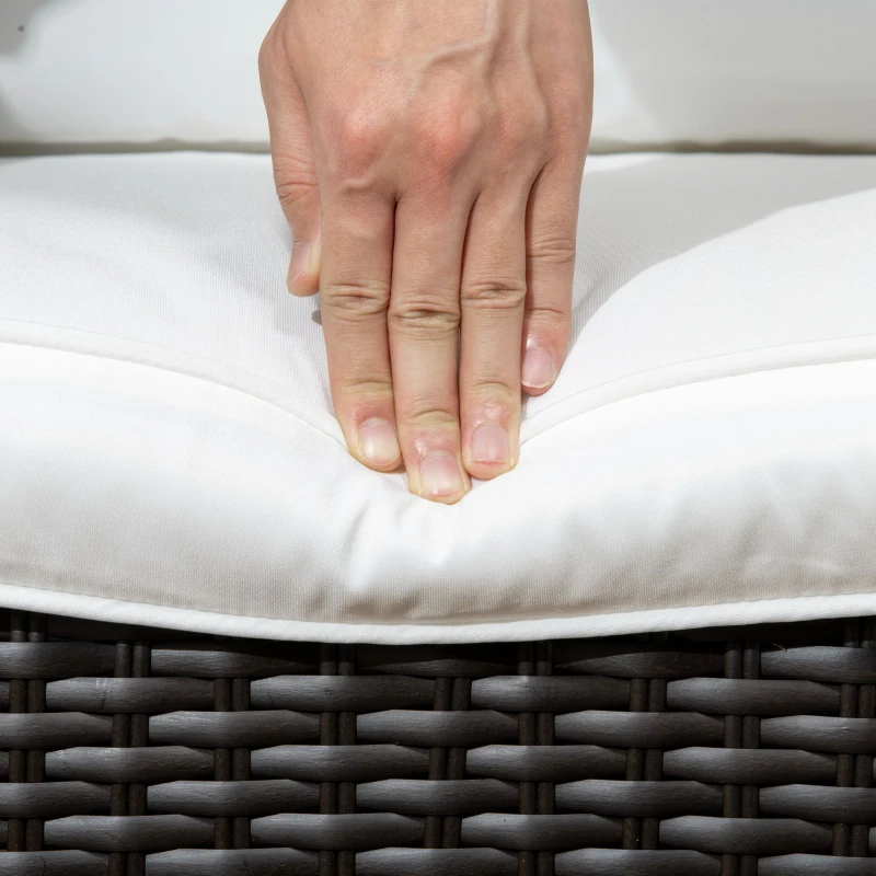 Outsunny Patio Bistro Set, Porch Furniture with 360° Rotation & Rocking Function, 28.25"x30.75"x36.25", Cream White