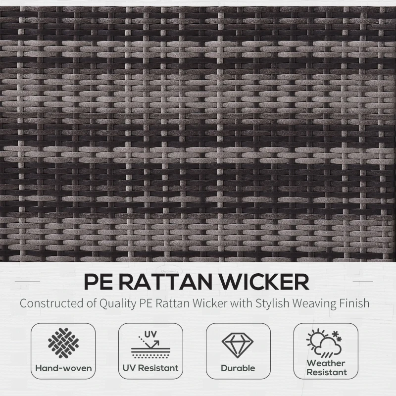 Outsunny 7 Pieces Outdoor Rattan Furniture Set, Patio Wicker Sectional Conversation Sofa Set w/ Cushions & Coffee Table