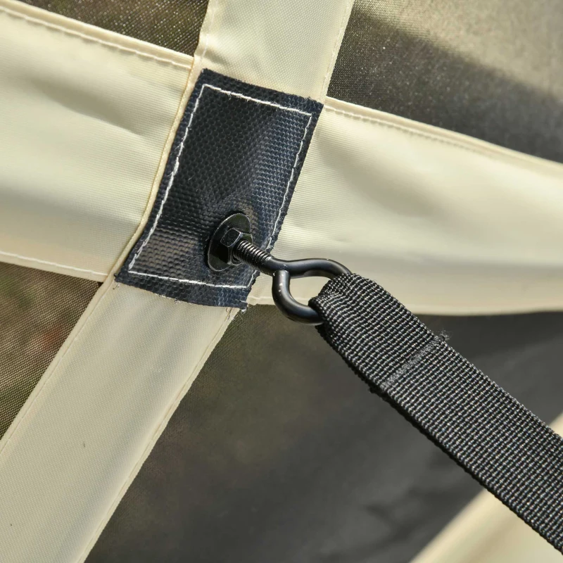 Outsunny Pop-Up Tent, Foldable Screen Tent with Carry Bag, Zippered Door and Ground Stakes, Fits 3-4 People, Beige