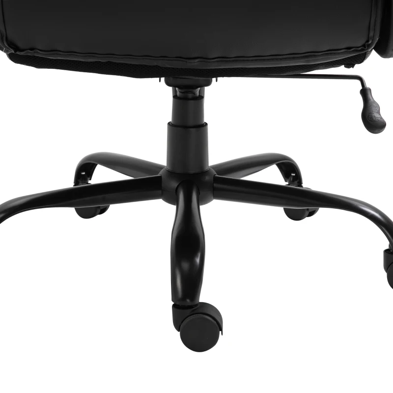 Vinsetto Ergonomic Heavy-Duty Office Chair with Adjustable Height, PU Leather, Rocker, 360° Swivel, 400lbs Capacity, Black