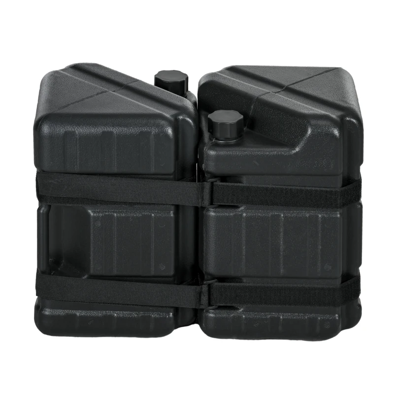 Outsunny Set of 4 Straight Leg Canopy Weights, Water or Sand Filled Weights for Gazebo with Built-in Handles and Secure Straps