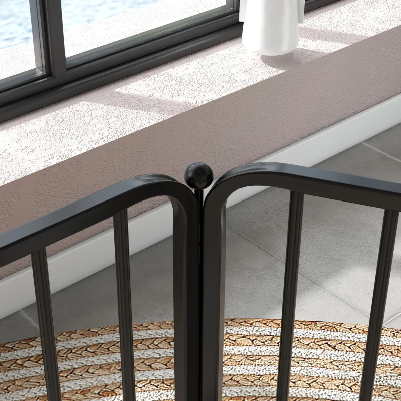 PawHut Dog Fence Outdoor 6 Panels 31.5" Height Steel Pet Exercise Pen Indoor, for Small and Medium Dogs