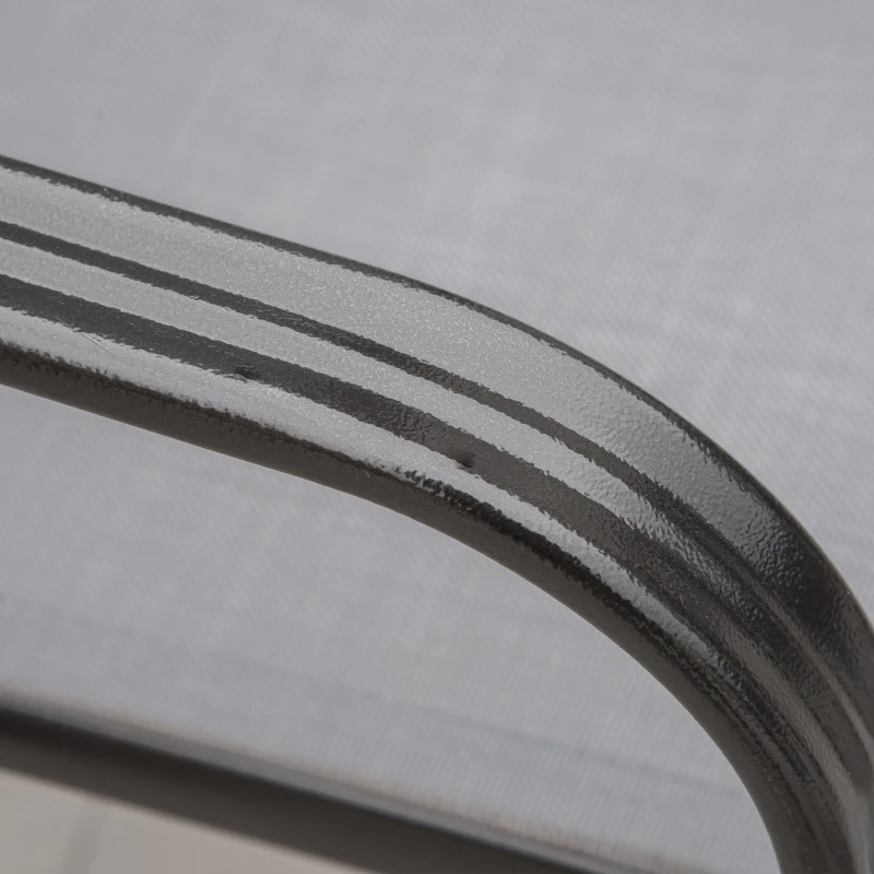 Outsunny Set of 4 Outdoor Dining Chairs, Heavy Duty Stackable Patio Dining Set with Armrests for Balcony Garden, Dark Grey