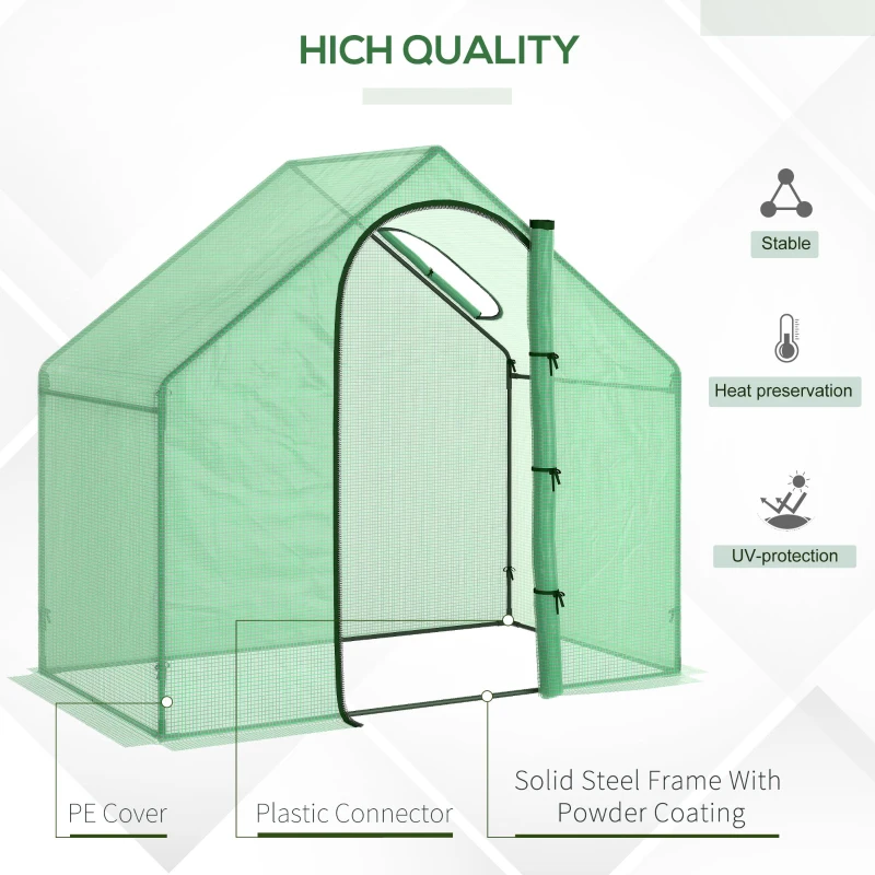 Outsunny 6 x 3.3 x 5.5ft Walk-in Garden Greenhouse with Door & Top Window, Portable Mini Greenhouse for Plants Flowers Herbs Tomatoes, Outdoor Hot House Growing Tent with Steel Frame & PE Cover