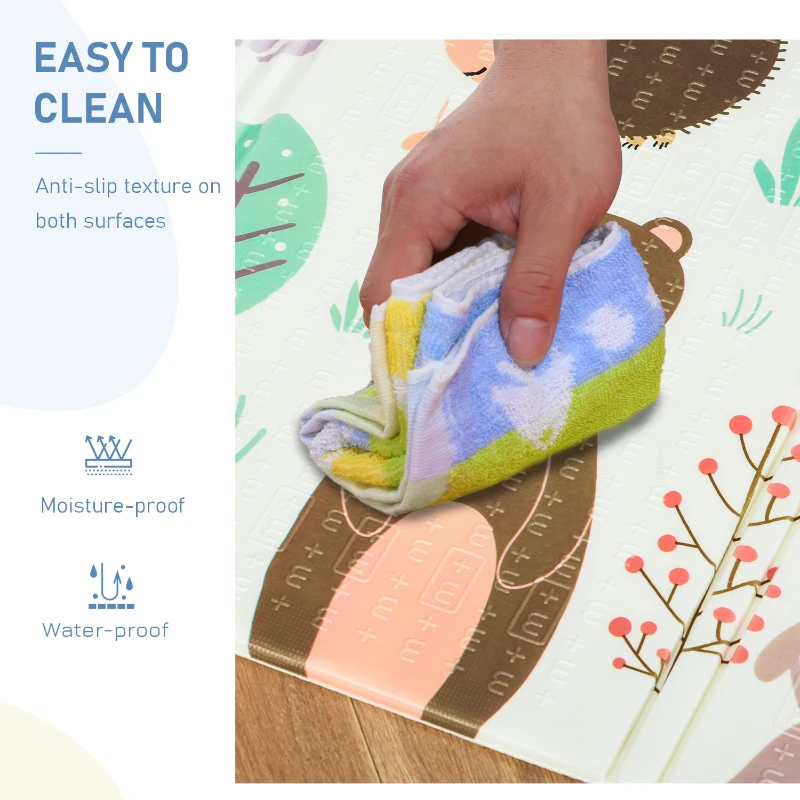 Qaba Foldable Baby Play Mat, Made With Comfortable Foam, Water-proof Surface, and Foldable Design, 78.75"L x 59"W x 0.4"T