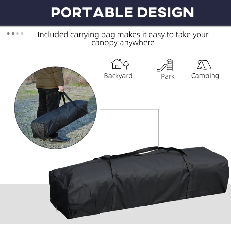 Outsunny 10' x 19' Pop Up Canopy with Easy Up Steel Frame, 3-Level Height Adjustable Event Party Tent with Carrying Bag
