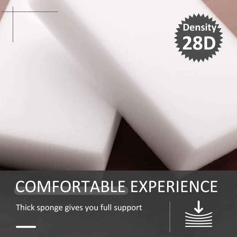 HOMCOM 360° Swivel Foot Stool Round PU Ottoman with Thick Sponge Padding and Solid Steel Base, White