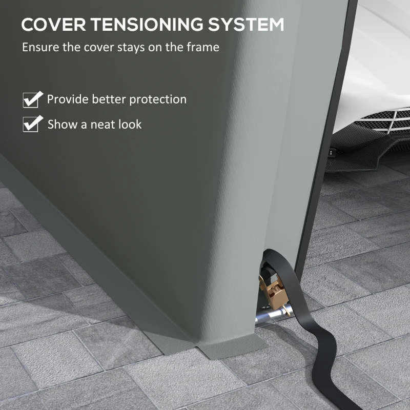 Outsunny Carport 12' x 20' Portable Garage, Heavy Duty Car Port Canopy with Ventilation Windows and Large Roll-up Door, Gray