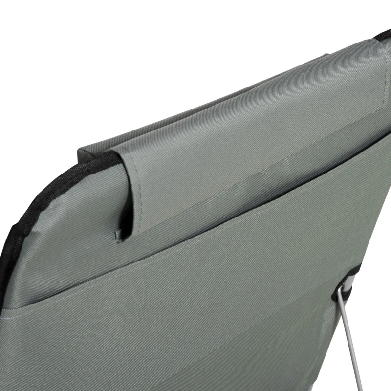Outsunny Set of 2 Sun Lounger Beach Mat Folding Lounge Chair Mat with Adjustable Back Steel Frame Head Pillow Carry Bag Grey