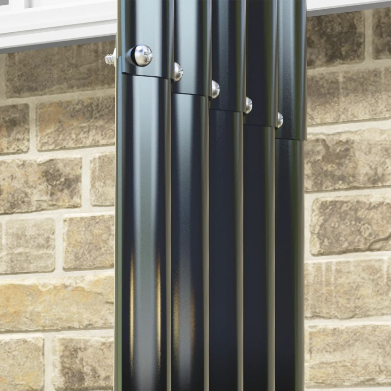 Outsunny Wood Shed Galvanized Steel Firewood Storage Rack with Rubberized Edge for Safety, 4.7' x 1.4' x 4.7'