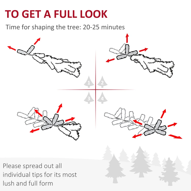 HOMCOM 6ft Pencil Artificial Christmas Tree with Pine Realistic Branches, Auto Open, Pink and White