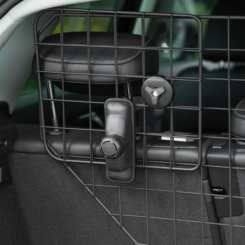 PawHut 35.5" - 47" Vehicle Pet Barrier, Adjustable Dog Fence for Car SUV Truck, Universal Fit Expandable Safe Guard Gate, Black
