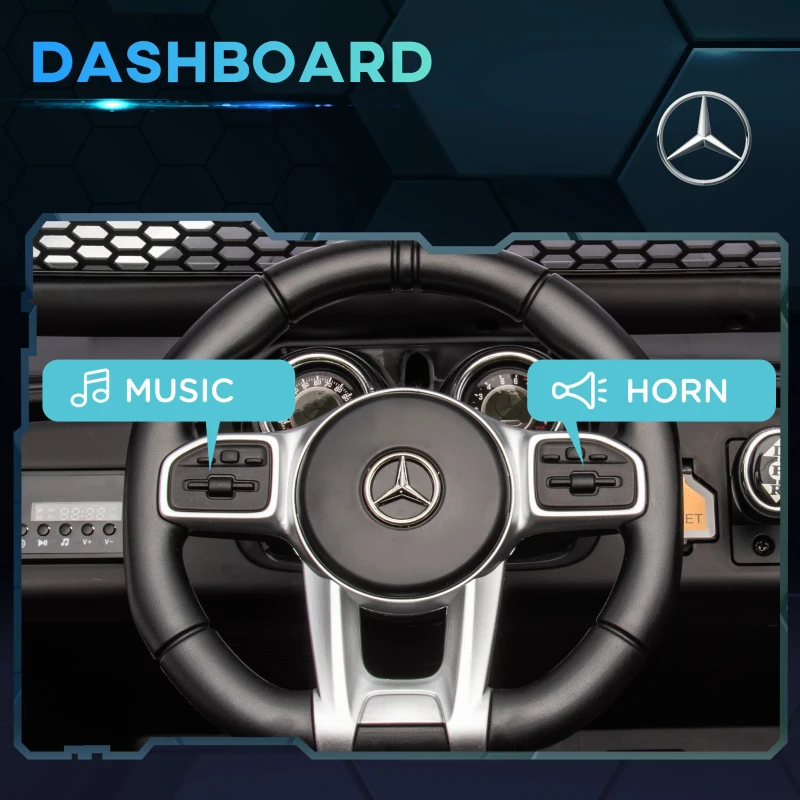 Aosom Licensed Mercedes-Benz Unimog 12V Kids Ride on Truck with Remote Control, Battery Powered Electric Car with Spring Suspension, LED Light, Horn, Music, White