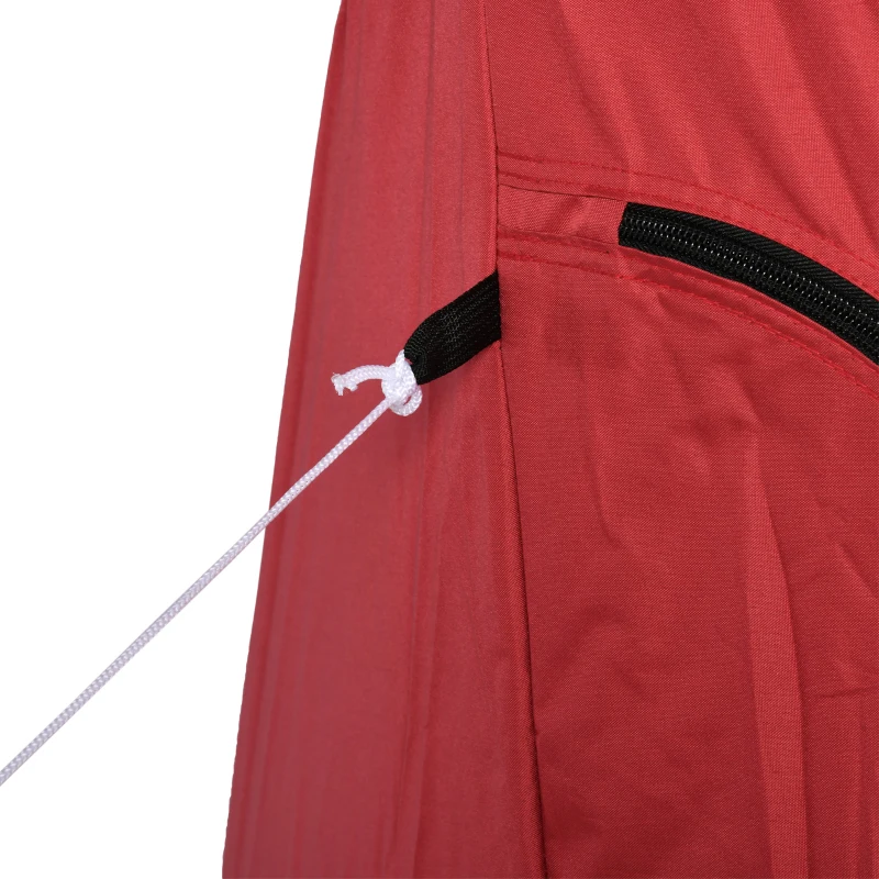 Outsunny 5-8 People Ice Fishing Shelter, Pop-Up Portable Ice Fishing Tent with Carry Bag, Two Doors, Windows and Vents, Ice Shanty for Winter Fishing, Red