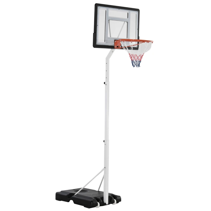 Soozier Portable Basketball Hoop, 7ft-8.5ft Height Adjustable Basketball System with Wheels & 32.3" Backboard for Youth Junior