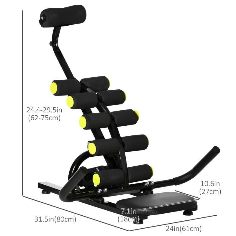 Soozier Core & Abdominal Trainers, Height Adjustable Inversion / Sit Up Exercise Equipment, Ab Crunch Machine, Compact Whole Body Fitness Equipment