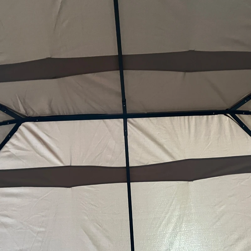 Outsunny 10' x 13' Outdoor Patio Gazebo Canopy Shelter with 6 Removable Sidewalls, & Steel Frame for Garden, Lawn, Backyard and Deck, Khaki