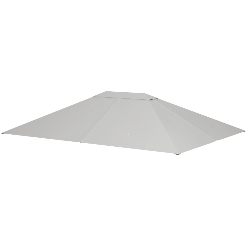 Outsunny 10' x 13' Gazebo Replacement Canopy Cover, Gazebo Roof Replacement (TOP COVER ONLY), Light Grey