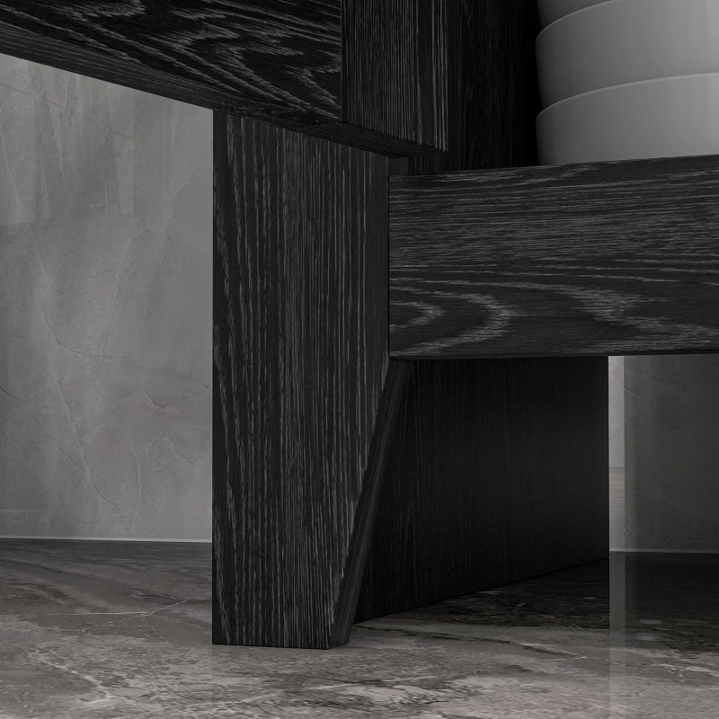 HOMCOM 48" Farmhouse Kitchen Pantry Storage Cabinet with Barn Door, Kitchen Pantry Cabinet with Adjustable Shelves, Black