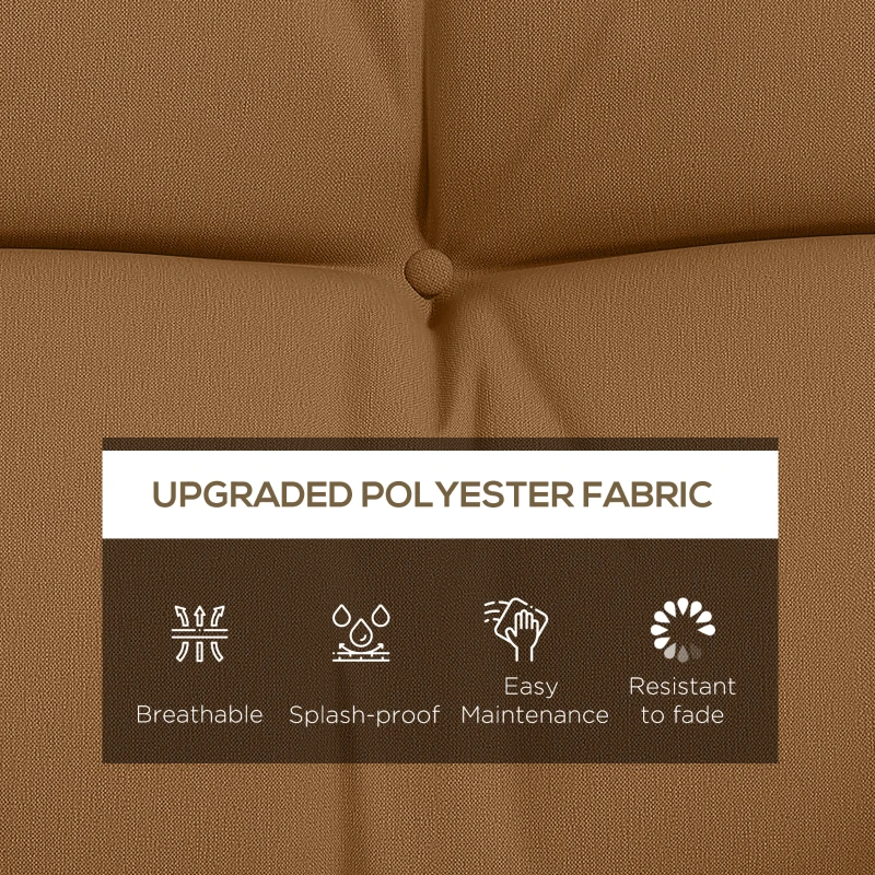 Outsunny 59" Tufted Bench Cushions & Throw Pillows, Replacement Bench Seat Pad, Back & 2 Pillows for Outdoor Furniture, Tan