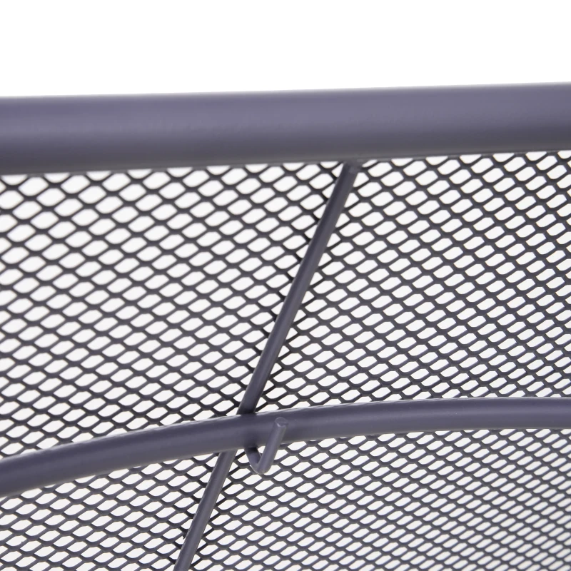 Outsunny Adjustable Balcony Hanging Railing Table, Metal Mounting Mini Wall Desk Storage Rack, Outdoor Flower Stand Serving Table Rectangle, Grey