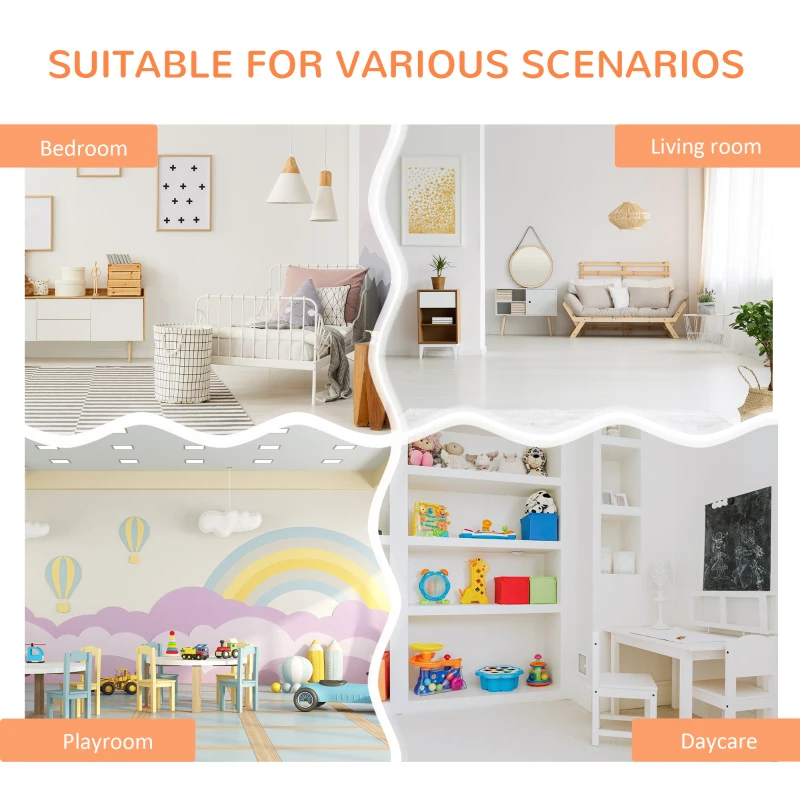 HOMCOM Kids Bookcase, Toy Storage Organizer Cabinet, Children Display Bookshelf with Drawers for Toys, Clothes, Books, White