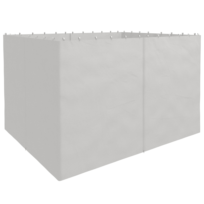 Outsunny Gazebo Replacement Sidewalls 4-Panel Privacy Wall for 10' x 12' Canopy, Outdoor Shelter Curtains Accessories Light Grey