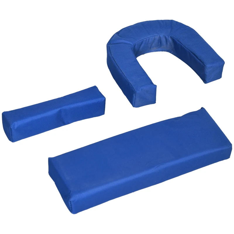 Outsunny 2PCS Adjustable Outdoor Lounge Chair, Garden Folding Chaise Lounge with Face Hole Reclining Tanning Chair Seat, Folding Camping Beach Lounging Bed w/ Head Support Blue
