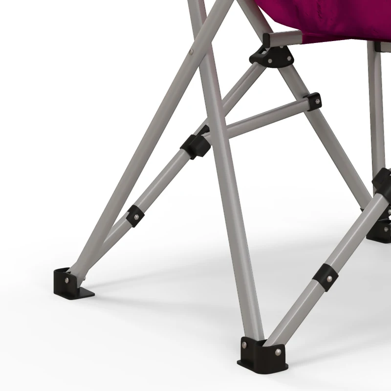 Outsunny Folding Camping Chair High Back Portable Lawn Chair w/ Storage Pocket, Cup Holder and Carrying Bag for Outdoor, Beach, Picnic, Hiking, Travel, Wine Red