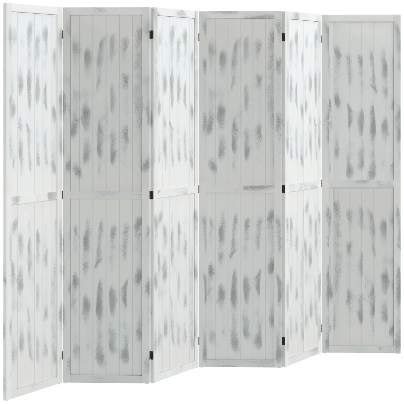 HOMCOM Screen Divider Room Divider Screen with Foldable Design for Indoor Bedroom Office 5.5' Rustic White
