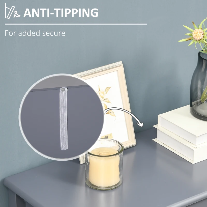 HOMCOM Kitchen Sideboard, Glass Door Buffet Cabinet, Bathroom Storage Cabinet with Adjustable Storage Shelf for Dining Room, Living Room, Grey