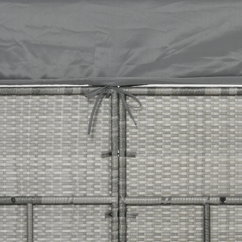 Outsunny 4 Piece Adjustable Canopy Outdoor Rattan Sofa Set w/ Height Adjustable Coffee Table & Cushions, Cream White