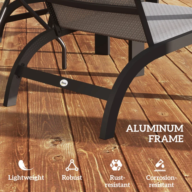 Outsunny Outdoor Adirondack Chair Muskoka Chair with Aluminum Frame, Mesh Seat, High Back for Garden, Deck, Dark Grey