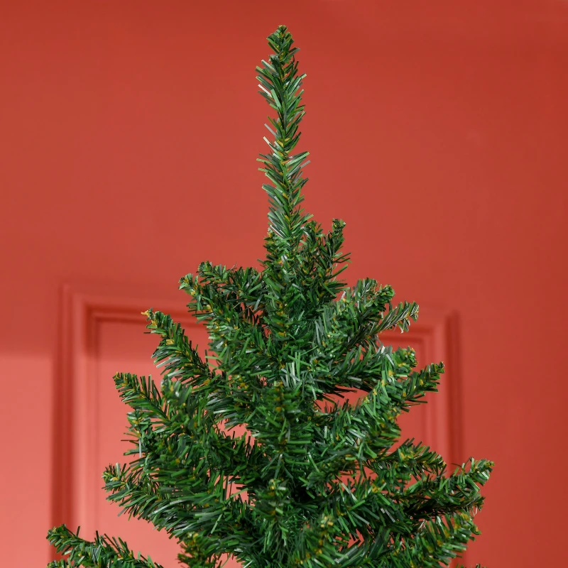 HOMCOM 6.9ft Artificial Christmas Tree w/ Metal Stand Spruce Branch Tips Green