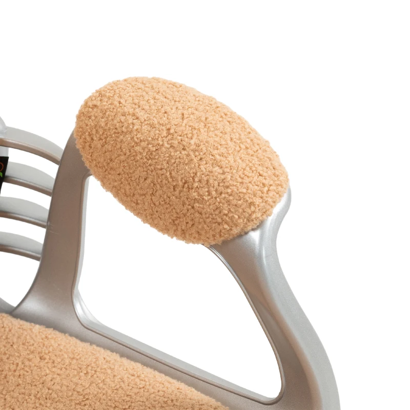 Vinsetto Button Tufted Desk Chair, Home Office Chair with Padded Armrests, Adjustable Height and Swivel Wheels, Khaki