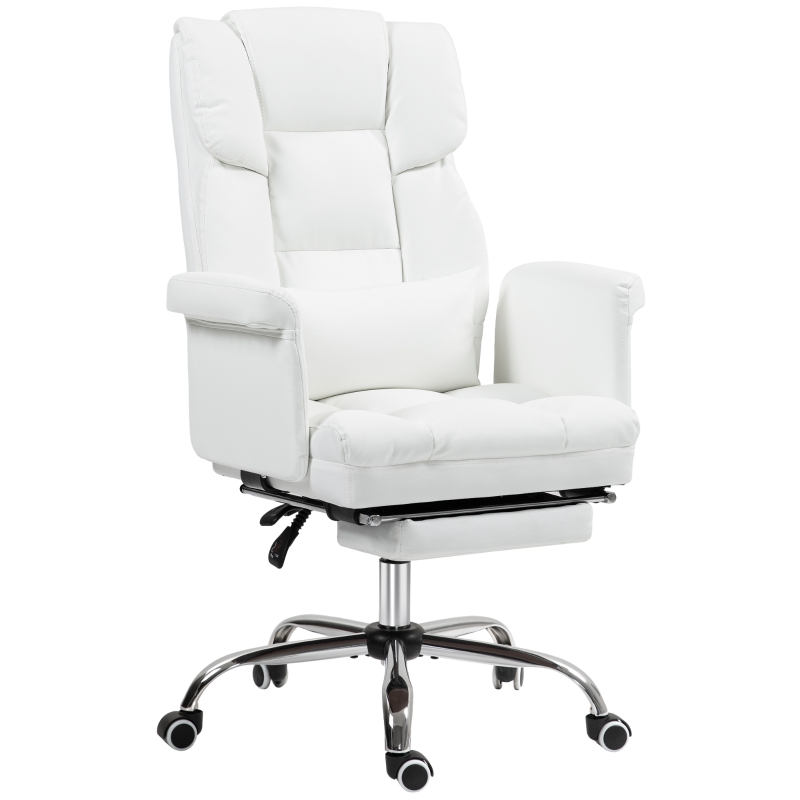 White leather swivel desk chair online