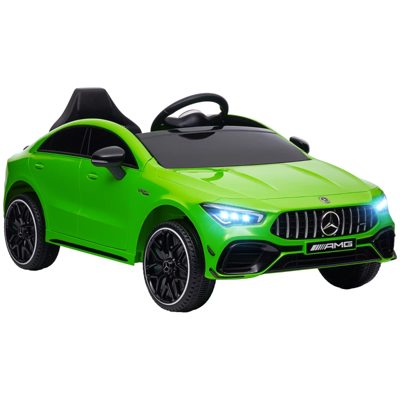 Qaba Mercedes-Benz AMG Licensed 12V Kids Ride on Car with Remote Control, Rear Suspension, LED Lights, Music, Green
