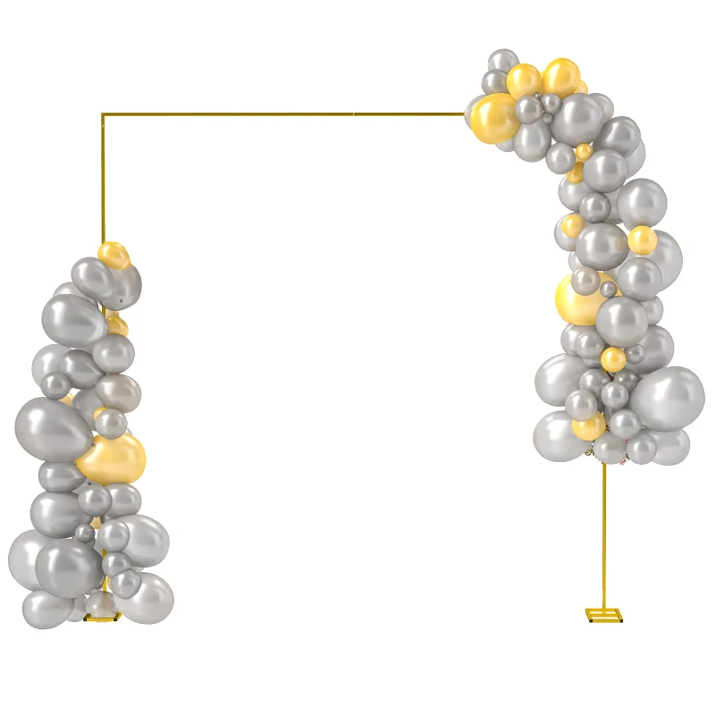 Outsunny 10FT x 10FT Wedding Arch Backdrop Stand, Metal Garden Balloon Arch Stand for Birthday Party, Bridal Shower, Graduation, Ceremony, Banquet Decorations, Gold