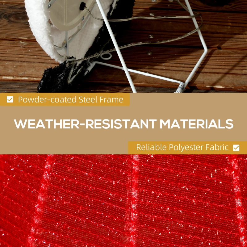 Outsunny Light Up Gnome Yard Decoration, Lighted Elf Gnome Christmas Decoration for Indoor, Outdoor, Garden, Lawn, Red