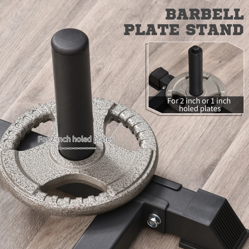 Soozier Adjustable Barbell Power Rack Squat Stand Strength Training Fitness Pull Up Weight Cage Home Gym Black