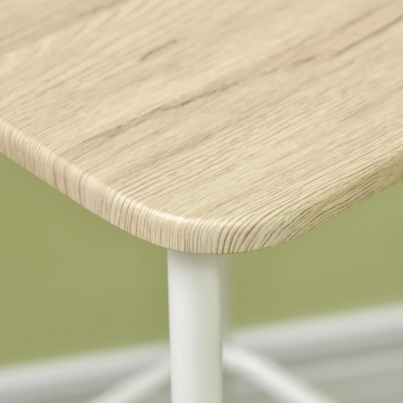 HOMCOM 3-Piece Dining Table and Chairs Set with Footrest, White